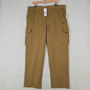 K-Swiss Mens Brown Cargo Pants Mesh Lined Outdoor Hiking Straight Leg 2XL NWT
